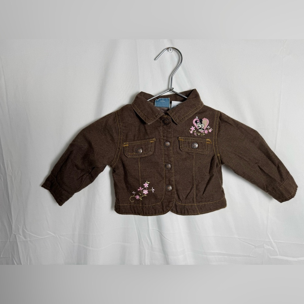 Original Mickey by Disney 12M Brown Vintage Minnie Mouse Embroidered Jacket